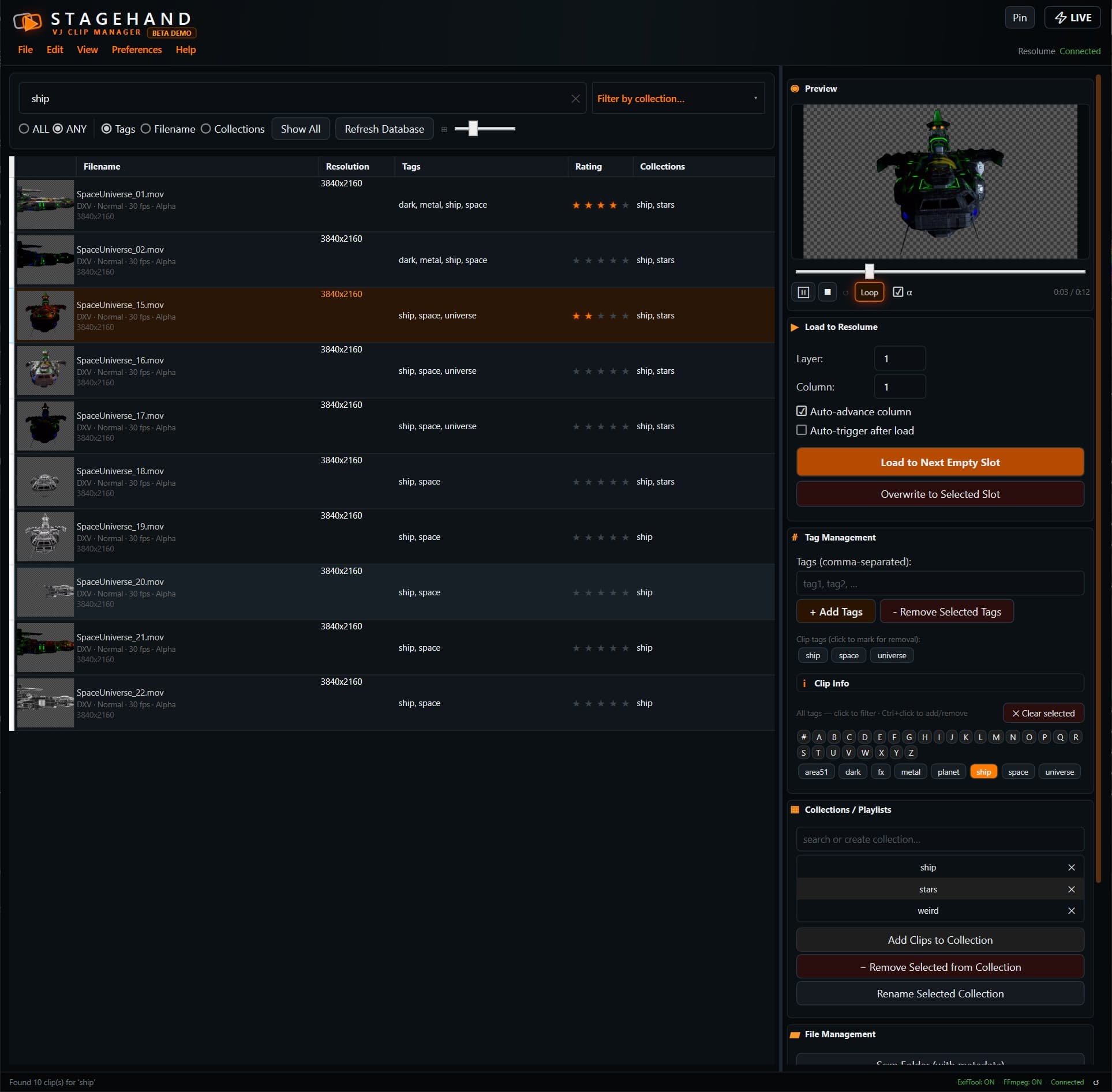 Inline clip preview